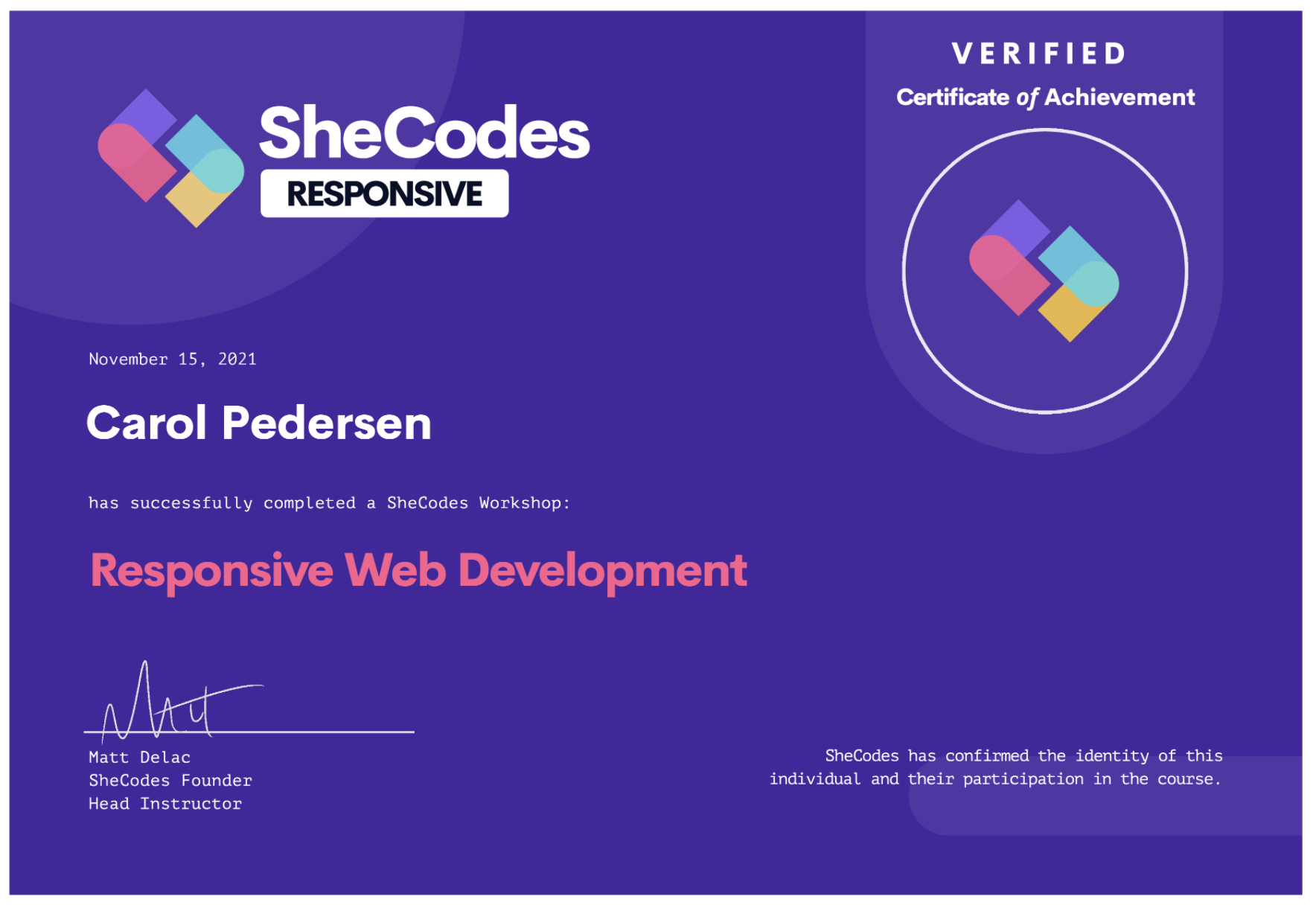 Responsive Web Development Certificate